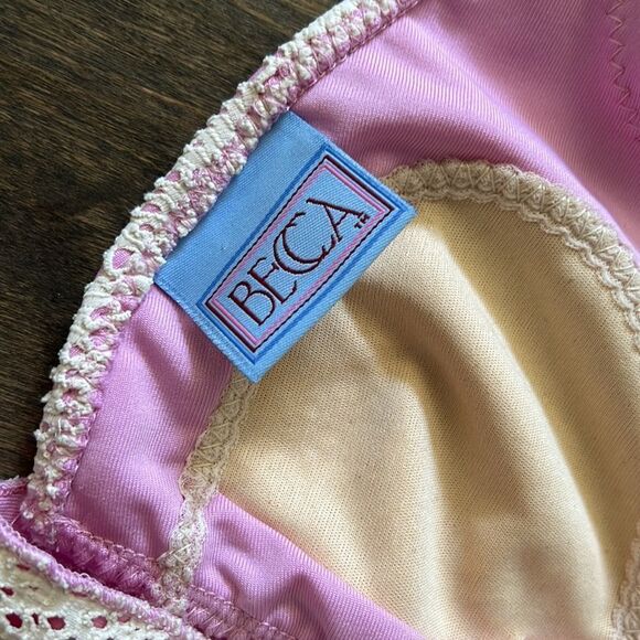 Becca crochet bikini halter swim top Medium - Picture 3 of 7